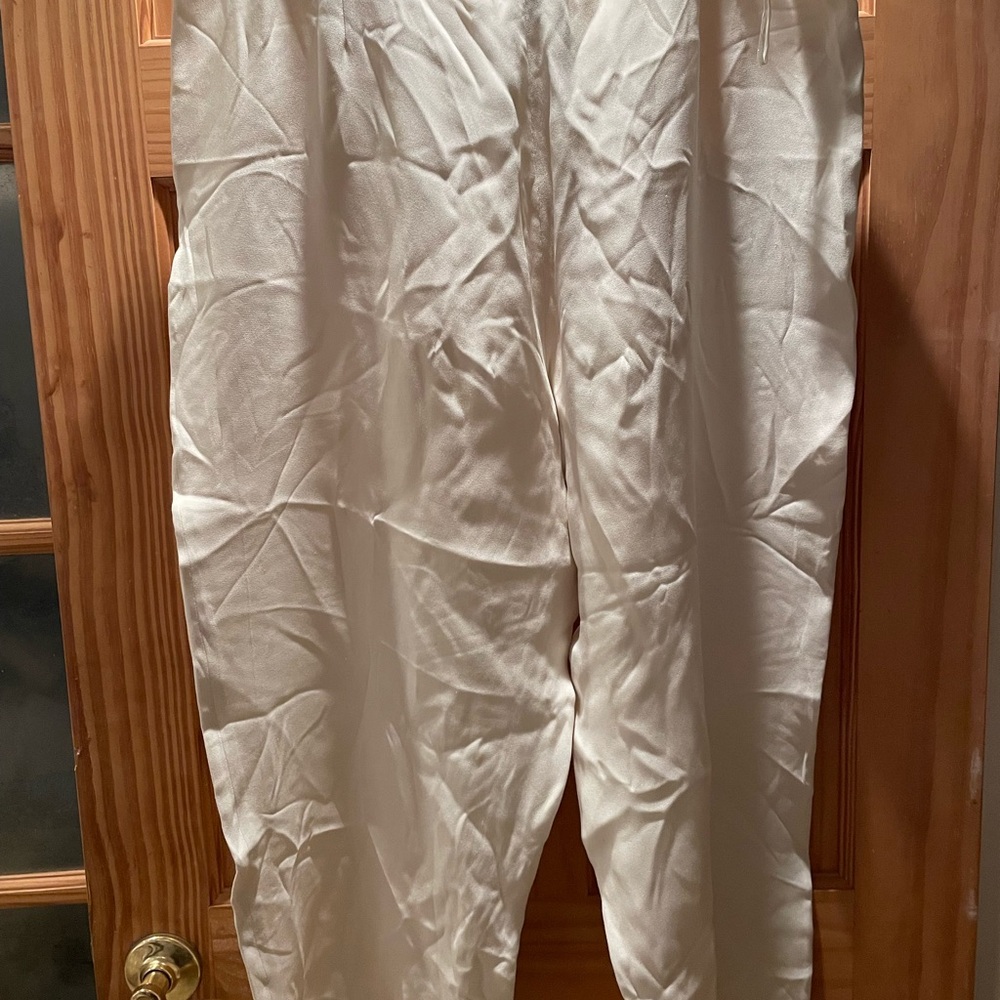 Eileen Fisher Elegant Cream Trousers XL Zipper - Picture 3 of 5